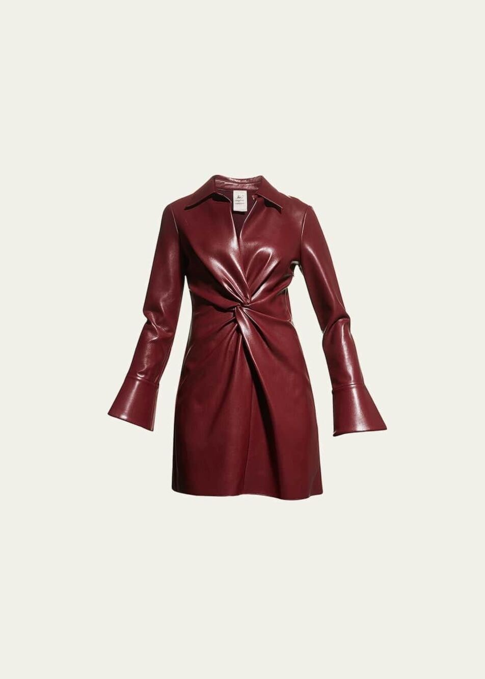 Cinq a Sept McKenna Faux-Leather Mini Shirtdress Size 4